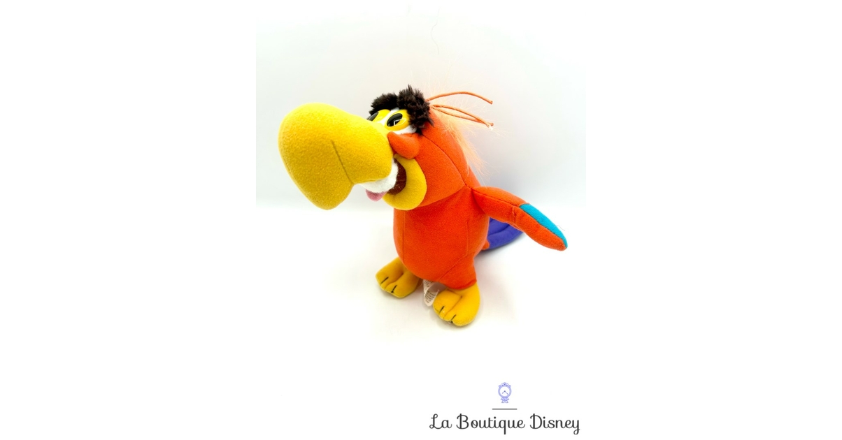 Peluche Iago Perroquet Aladdin Disney Mattel vintage oiseau rouge 21 cm